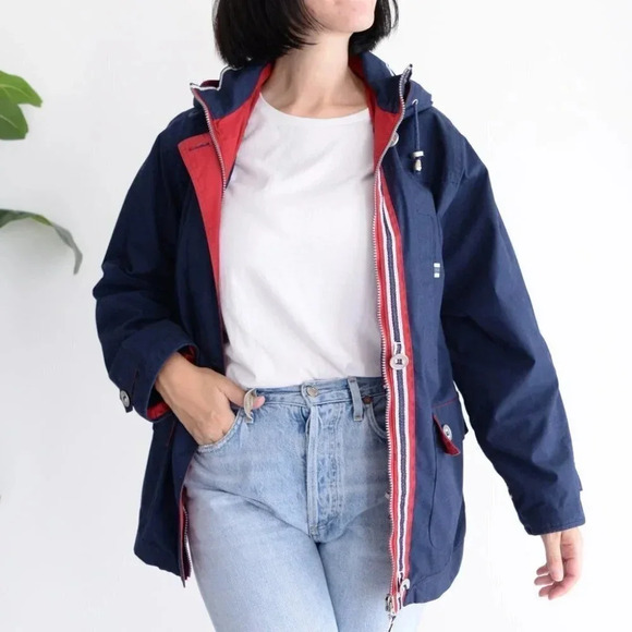 Vintage Sequence Navy and  Red Yachting Jacket Size Medium - Picture 1 of 15